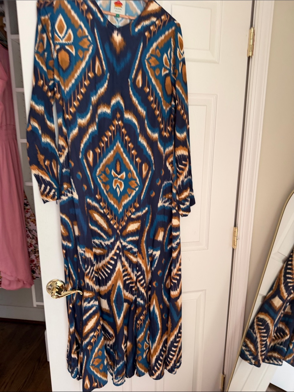 FARM Rio Teal, Mustard & Navy Printed Maxi Dress
